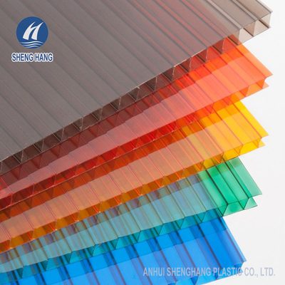 Gelbe wand-Polycarbonats-Platten des Grau-10mm Doppelfür Gewächshaus-Wetterbeständigkeit