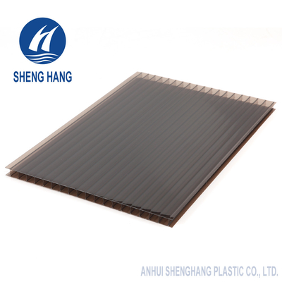 Gelbe wand-Polycarbonats-Platten des Grau-10mm Doppelfür Gewächshaus-Wetterbeständigkeit