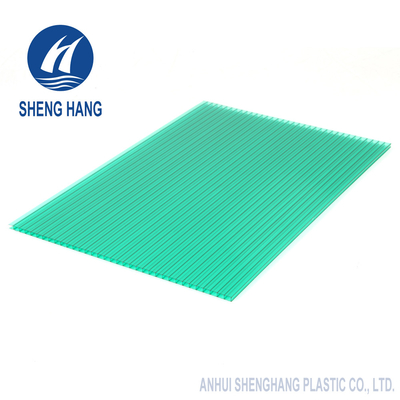 5800mm 4mm Doppelwand-Polycarbonats-Blatt-Grün-Brown-Antiauswirkung