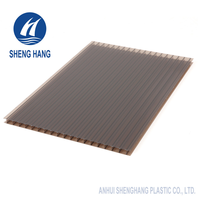 Bronze-Twinwall Polycarbonats-Blatt UL94 V0 6mm färbte 10mm