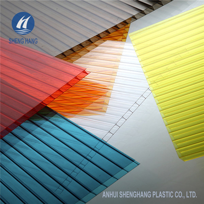 Unzerbrechliches Doppelwand-Polycarbonat täfelt 6m Überdachungsblatt Anti-UV