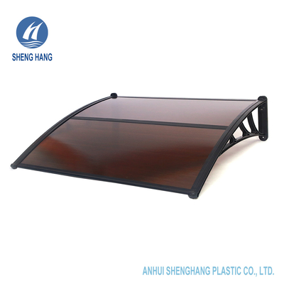 Standardtür-Fenster-Polycarbonats-im Freien Plastikmarkise 3.3*3.9ft Brown
