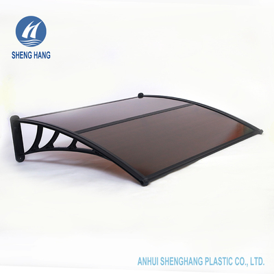 Standardtür-Fenster-Polycarbonats-im Freien Plastikmarkise 3.3*3.9ft Brown