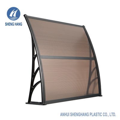 Standardtür-Fenster-Polycarbonats-im Freien Plastikmarkise 3.3*3.9ft Brown