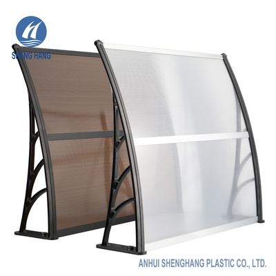 Standardtür-Fenster-Polycarbonats-im Freien Plastikmarkise 3.3*3.9ft Brown