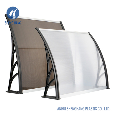 Sunshield kurvte UVbeschichtung der Polycarbonats-Plastikmarkisen-5mm